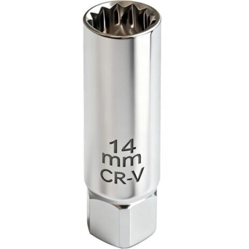 14 Mm Magnetischer Zündkerzenstecker, Magnetischer Zündkerzenstecker, 3/8 Zoll Dünner Wandsteckschlüssel Mit 12-punkt-design, 14 Mm Zündkerzenschlüssel (14 Mm Magnetischer Zündkerzenstecker)