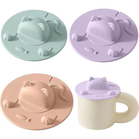 Set Aus 3 Silikon-behältern Für Tassen, Umweltfreundlich Und Wiederverwendbar, Kreative Anti-poussière-behälter.