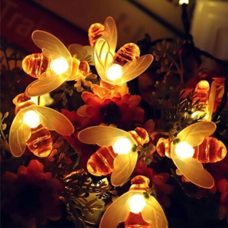 Pr Guirlande Lumineuse Solaire Abeilles, 7m 50led Guirlande Lumineuse Exterieure Solaire, Lampe Solaire Exterieur Decorative Étanche, Dekoration Jardin Exterieur Pour Pelouse, Fête D'Été [classe Énerg