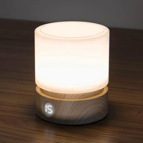 Deckenlampe Mit Minuterie, Kleine Tischlampe, Led-lampe Für Kinder, Babylampe, Holzmaserung, Dimmbar, Batterie, Wiederaufladbar