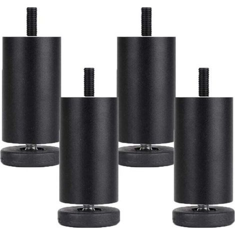 Verstellbare Möbelstücke, Möbelstücke Aus Aluminium, Runde Möbelstücke Aus Metall, Für Tisch, Canapé, Beleuchtet, Schwarz (10 Cm)