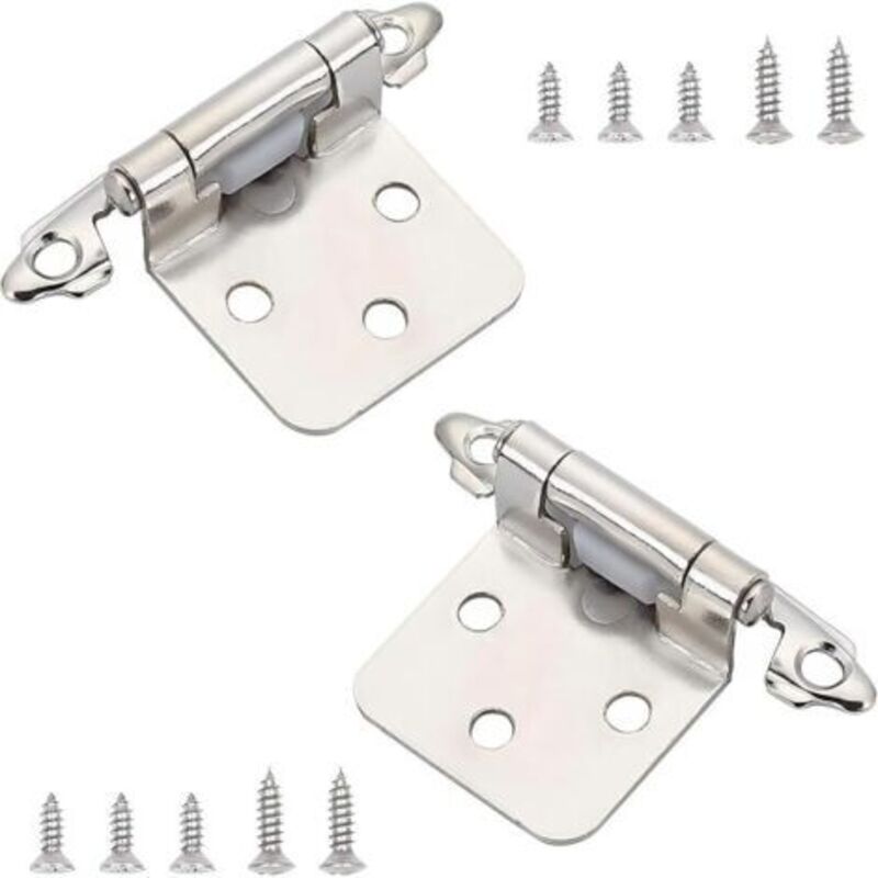 2 Stück 1/2" Schrankscharniere, Halbverdeckte Scharniere, Selbstschließende Schrankscharniere, Für Schranktüren, Silber