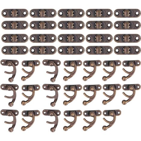 20set Antik Aluminiumlegierung Riegelhaken Hasp Horn Schloss Für Box Schmuck Gepäck Hardware