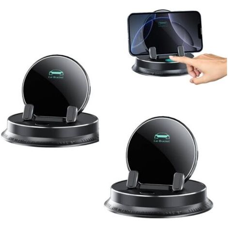 Support Téléphone Voiture – 2 Teile, Support Téléphone Voiture 360° Multifonctionnel – Tableau De Bord