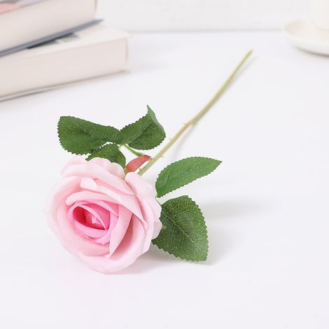 12 Künstliche Rosen, Fausses Fleurs En Flanelle, Fleurs À Tige Longue Unique Mit Rosenboutons Für Die Dekoration Von Hochzeit, Haus, Garten, Jubiläumsfest (rose)