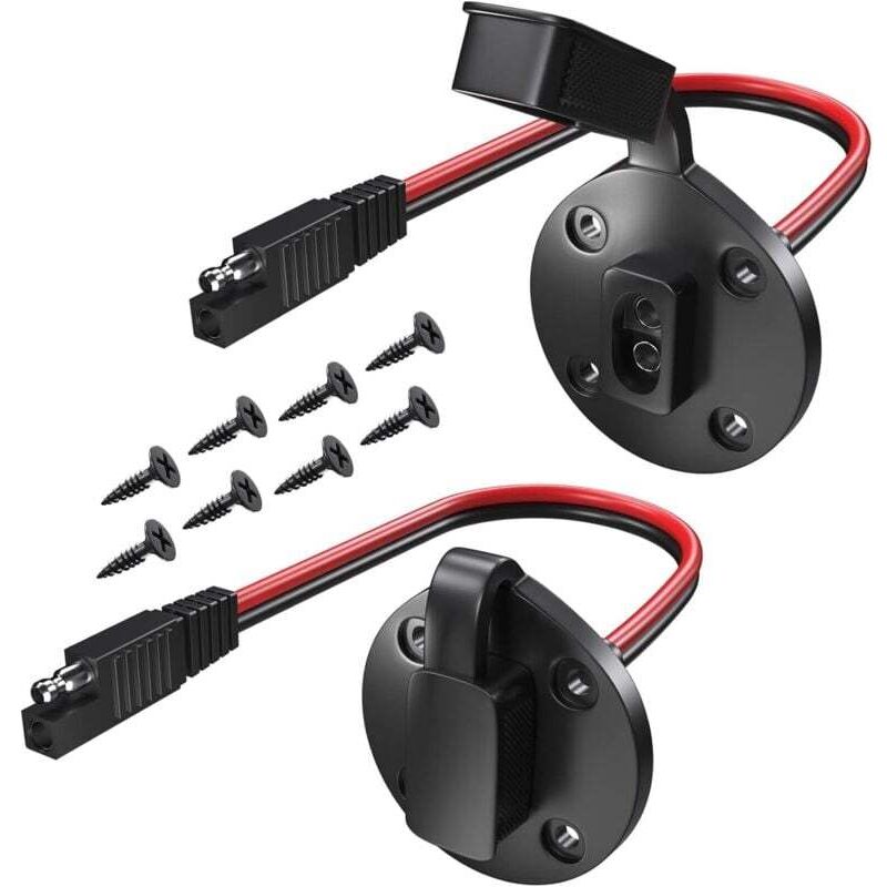2-teiliges Set Mit Sae-stromanschluss Und Schnellanschluss Für Solarpaneele, Seitlicher Sae-beständigkeit Für Den Innenbereich, Solarkabel Sae 12 Awg, 2 Broschen Mit 8 Sichtkontakten