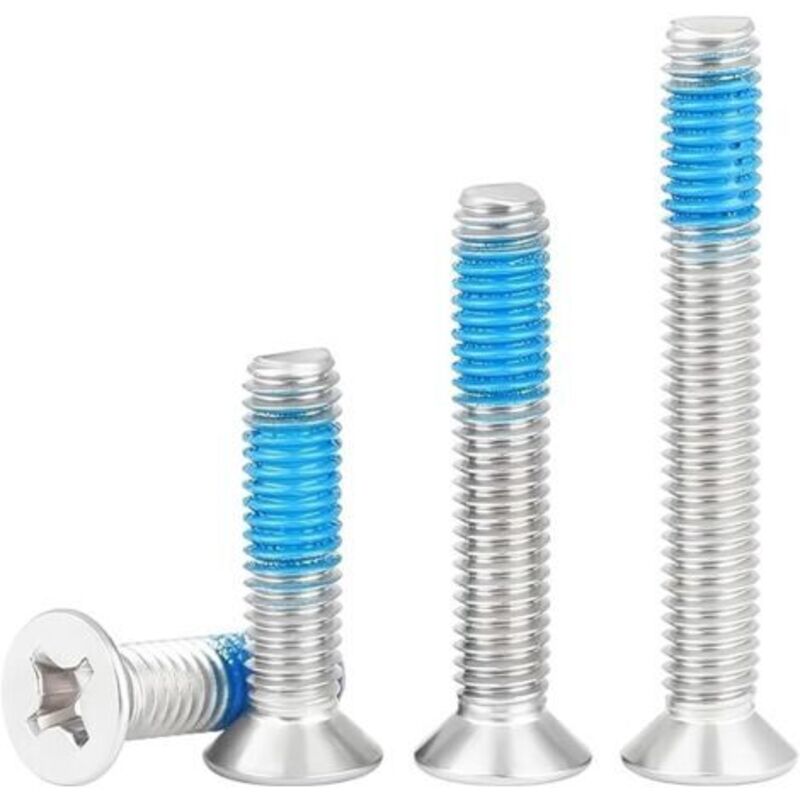 20 Stück M2 X 5 Mm Kreuzschlitz-senkkopfschrauben Aus Edelstahl, Kleine Schrauben Mit Blauer Gewindesicherungsbeschichtung, Für Maschinenausrüstung Und Möbel