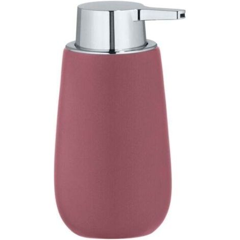 Badi Seifenspender, Nachfüllbarer Flüssigseifenspender, Fassungsvermögen 300 Ml, Hochwertige Keramik Mit Mattierter Oberfläche, Robuste Kunststoffpumpe, 9,5x16x8 Cm, Altrosa