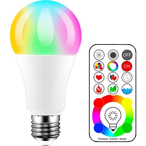 E14-led-glühbirne, Farbwechsel, 70-w-äquivalent, Edison-farbwechsellampe, Rgb+weiß, Dimmbar – 120 Farben Zur Auswahl – 10 W E27 Rgbw – 2 Dynamische Modi – Fernbedienung Im Lieferumfang Enthalten