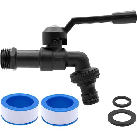 Messing-gartenwasserhahn, 1/2 Zoll Kugel Für Den Außenbereich, Frostbeständig -20 ℃, Hitzebeständiger Wasserhahn, 120 ℃ Wasserhahn Für Den Außenbereich, Mit Schlauchanschlüssen (schwarz)