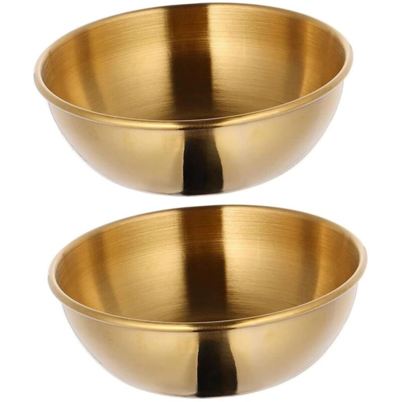 Set Mit 2 Soßenschalen Aus Edelstahl, Rund, Goldfarben, Wiederverwendbar, Stapelbar, 200 Ml, Perfekt Für Soßen, Desserts, Vorspeisen, Abendessen, Partys, Den Täglichen Gebrauch