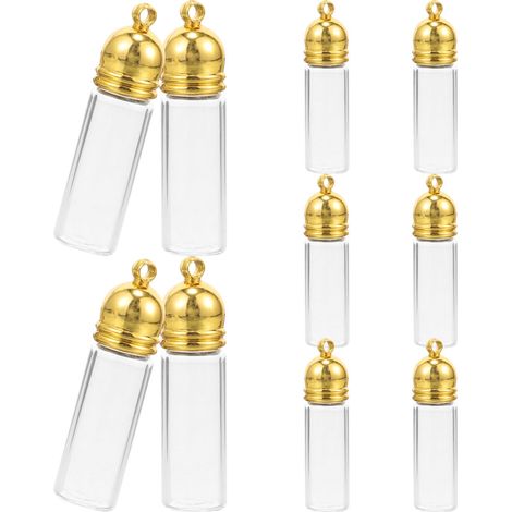 Ein Ensemble Aus 10 Mini-blättern Auf Dem Glas Mit Goldenen Ohrsteckern, Größe 35 X 11 Mm, Kleinen Ohrsteckern Auf Dem Glas Zum Aufhängen.