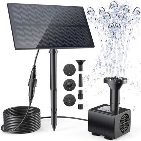 Fontaine À Eau Solaire Mit Piquet Kit De Pompe À Eau Pour Bain D39oiseaux Extérieur Étang Piscine Jardin Aquariu Verbesserte Version