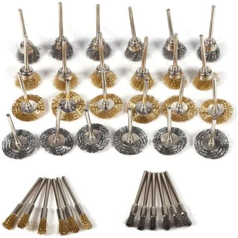 36-teiliges Polier-messing-bürsten-set, Metall-bürsten-set Für Bohrwerkzeuge, Edelstahl-draht, Komplettes Kit, Bohr-rotationsbürsten