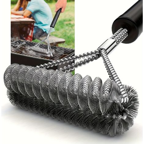 1 Grill-brosse Aus Rostfreiem Edelstahl Mit Wiederverwendbarer Schnur Und Ohne Polsterung – Grill-bratpfanne