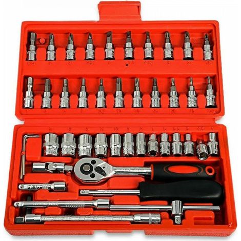 46-in-1-werkzeugkasten, Inklusive Schraubendreher, Steckdosen Und Multifunktionskoffer. Unverzichtbares Diy-werkzeug-reparaturset Für Zuhause Und Büro