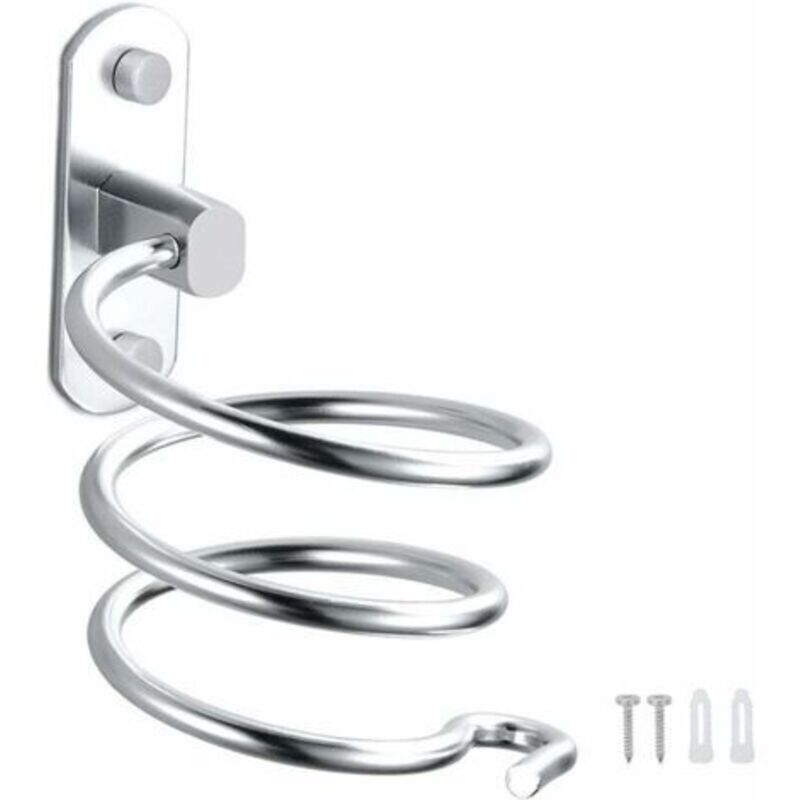 Zvd-haartrocknerhalter, Aluminium-wandhalterung, Haartrockner-kabelhalter Für Küche, Badezimmer, Badezimmer-zubehör (silber)