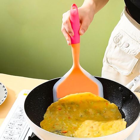 Silikonspatel, 25,4 Cm, Für Kochgeschirr, Kocher, Retourer, Pfannenwender Und Ein Einziges Stück Für Rakel- Und Mélanger-stabkochgeschirr (orange)