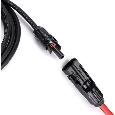 Verlängerungskabel Für Solarpaneel Kaliber 12 Awg Mit Mc4-buchse Und Stecker-adapterset (5 M Rot + 5 M Schwarz)