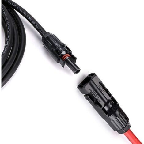12 Awg Solarpanel-verlängerungskabel Mit Mc4-buchse Und Stecker-adapter-set (5 M Rot + 5 M Schwarz)
