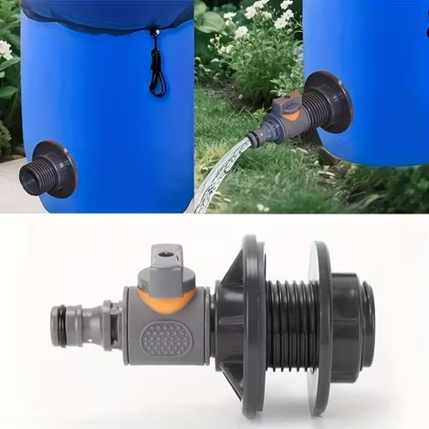 Pvc-seewasseradapter Mit Wasseranschluss - Schnelle Installation - Dn15-anschluss - Geeignet Für Die Wasserrückgewinnung, Die Bewässerung, Die Bewässerungsrohre Und Die Ibc-wäsche - Schwarz