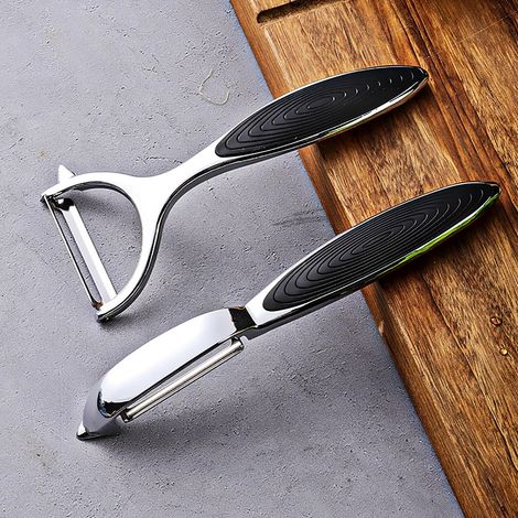 Set Aus 2 Erdäpfeln Aus Rostfreiem Edelstahl (typen Y Und I) – 17 X 7 X 3,5 Cm – Für Viele Langlebige Und Antidérapante Mittel