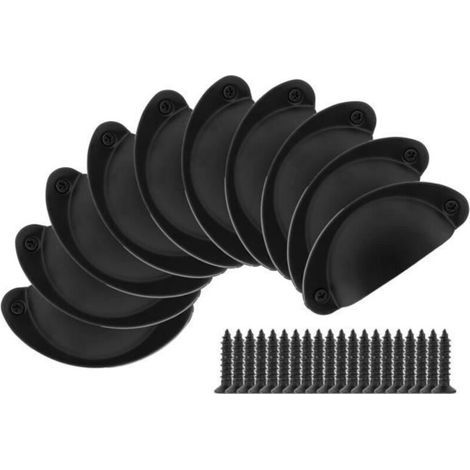 Schubladengriff - Retro - 10er-set - Gebogenes Eisen - Schwarz - 82 X 35 Mm
