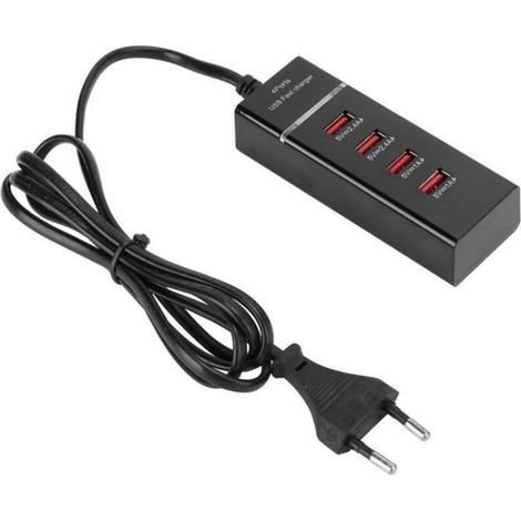 Usb-ladegerät – 4-port-universal-ladegerät – 3 A Schnellladung – Schaltkreisschutz – 100–240 V