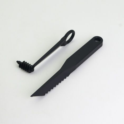 Obstmesser Mit Wellenschliff, Schwarz Mit Zwei V-förmigen Klingen, Dekomesser Für Obst Und Gemüse Mit Wellenschliff, Hobel.