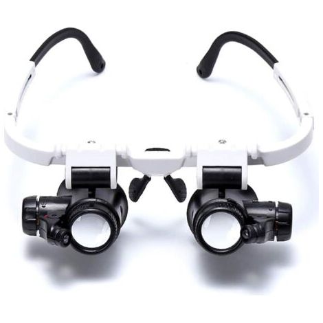 Kopfmontierte Lupe, Kopfbandlupe Mit Led-licht, Juwelierlupe Mit 3 Austauschbaren Linsen 8x, 15x, 23x, Für Schmuck, Brillen, Uhren, Elektroreparaturwerkzeug