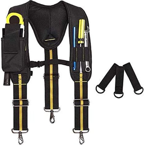 Porte-outils-ceinture Mit Lombardischer Unterstützung – Bretelles Réglables Et Elastiques – Poches For Tools And Téléphone – Confort Pour Electricien