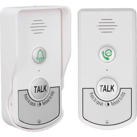Drahtlose Türklingel Mit Gegensprechanlage, 1 V, 1 Elektronischer Zwei-wege-gong, Wasserdicht, Mit Kontrollleuchte
