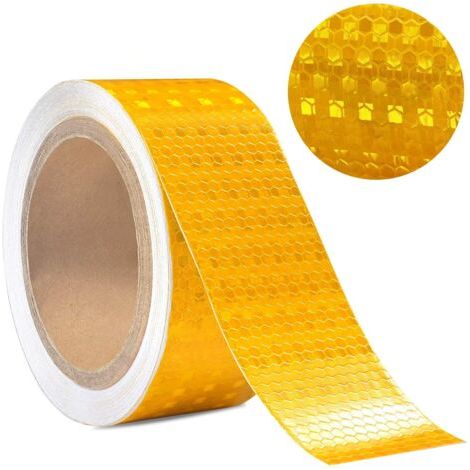 Reflektierendes Klebeband, 10 M X 5 Cm, Hochintensives Reflektierendes Warnband, Wabenmuster, Wasserdichtes Sicherheits-reflexband Für Fahrzeuge, Anhänger Und Fahrräder (gelb)