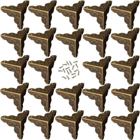 24 Stück Antik-bronze-ecke, Dekorative Möbel Im Legierungsstil, Inklusive 96 Nägeln (bronze)