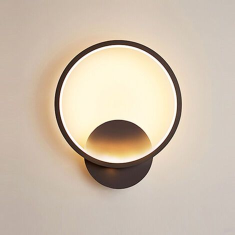 Wandleuchte Für Den Innenbereich, Led, 13 W, Runde Wandleuchte, 3000 K, Modernes Design Für Zimmer, Salon, Escalier Couloir, Ac 220 V, Noir Blanc Chaud