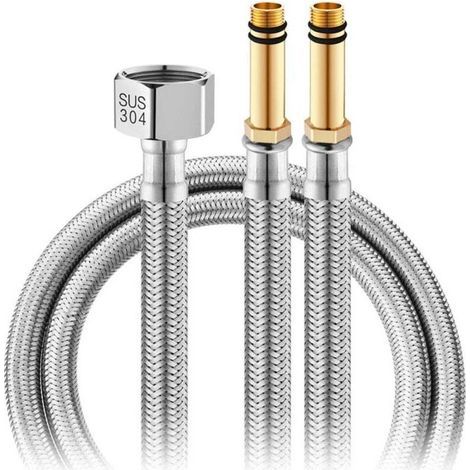 Tuyau D'Entrée D'Eau Robinet Bassin Légumes Antidéflagrant Alimentation Eau Chaude Froide Acier Inoxydable 304 2 Stück