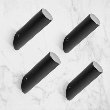 Häkel-muraux-noir-matte, Häkel-moderne Für Peignoirs, Häkel-robust Und Edelstahl Sus 304, Ensemble Mural De Quatre