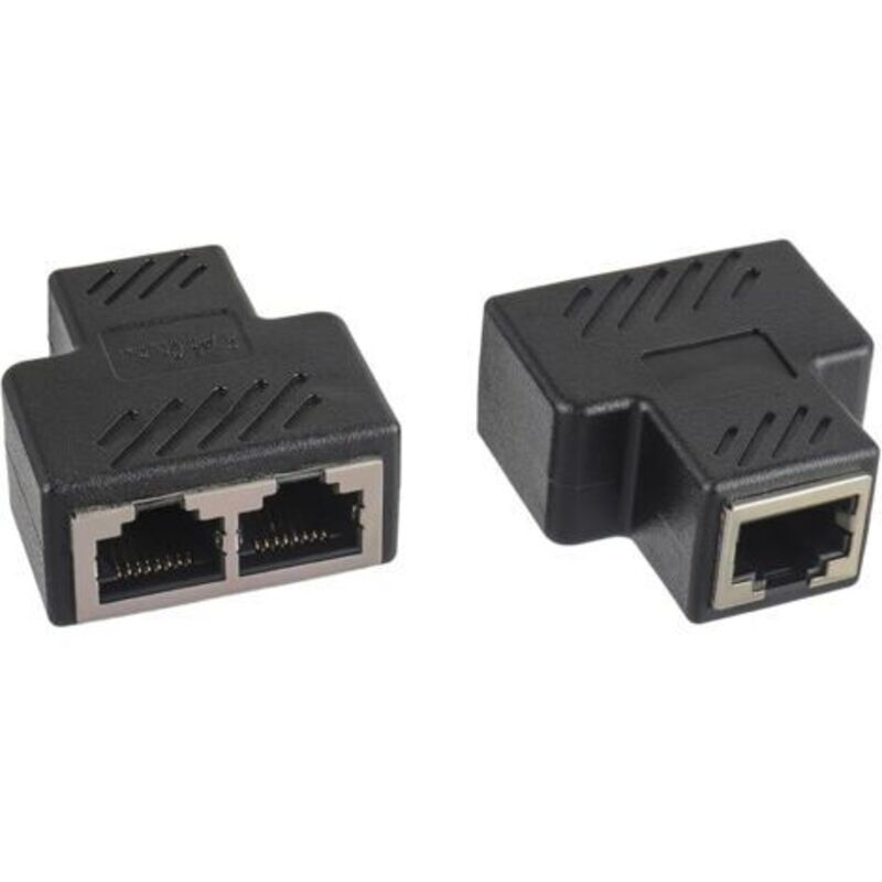 Rj45-verdoppler, Rj45-splitter-adapter 1 Auf 2 Ethernet-splitter-doppelbuchse Für Cat5 Cat5e Cat6 Cat7-kabel (2er-pack)