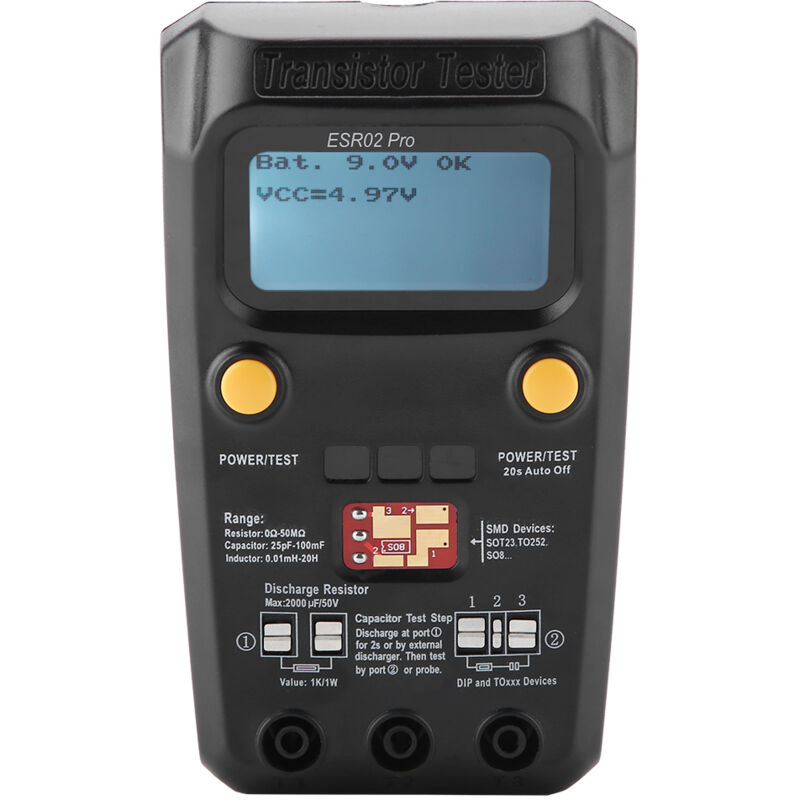 Transistortester Bside Esr02 Pro Digitaler Transistortester Smd-chipkomponenten-induktivität + Elektronischer Komponententester
