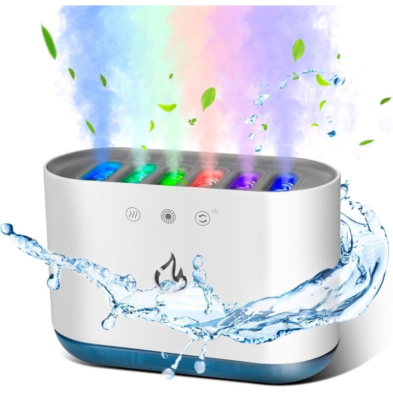 900 Ml Luftbefeuchter, Dynamischer Luftbefeuchter Für Schlafzimmer Mit 6 Düsen Und 7 Led-farben, 25 Db Extrem Leise, Luftbefeuchter Für Zuhause, Büro, 18 X 12 X 8 Cm