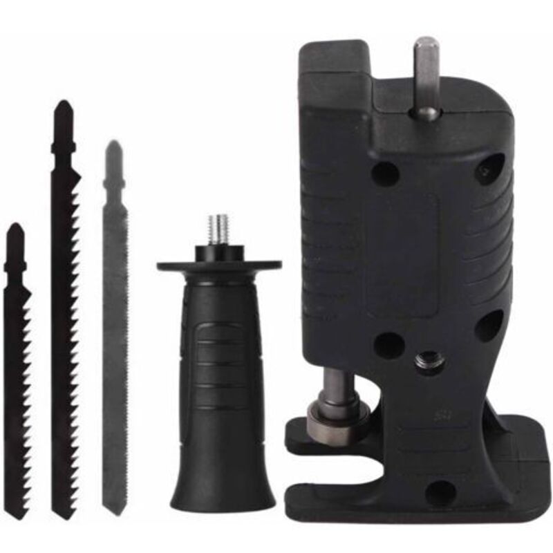 Elektrischer Bohrer-zu-säge-adapter, Enge Verbindung, Kettensägen-umrüstkopf Mit 3 Sägen, Schwarz
