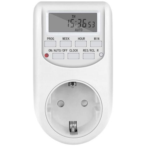 Steckdose Mit Lcd-timer – 24-stunden-/wochen-programmierer, 16 Wiederkehrende Zyklen, Für Lampen Und Haushaltsgeräte