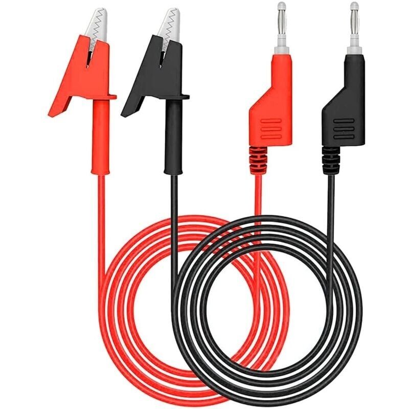 2 Pc-tests, 4-mm-krokodil-krokodil-kabelstecknadel (1 M/3,3 Pieds) Zum Testen Elektrischer Multimeter