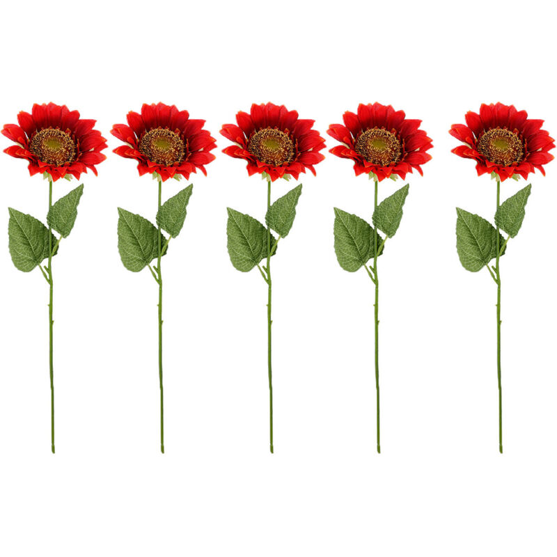 Set Mit 6 Künstlichen Sonnenblumen, Große Kunstblumen Sehen Aus Wie Echte Dekoblumen – Orange