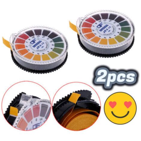 2 Stück Alkalisches Säuremessgerät, Testpapier, Das Den Ph-wert Für Speichel, Boden Und Lackmus Anzeigt. Genaue Messung 1–14 Ph 10 M