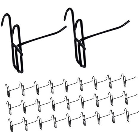 50 Stück Schwarze Metallhaken Für Ausstellungsgitter, Robuste Haken Für Metallregale, Gitterplatten Und Stecktafelhalter Für Werkzeuge, Schmuck Und Zubehör