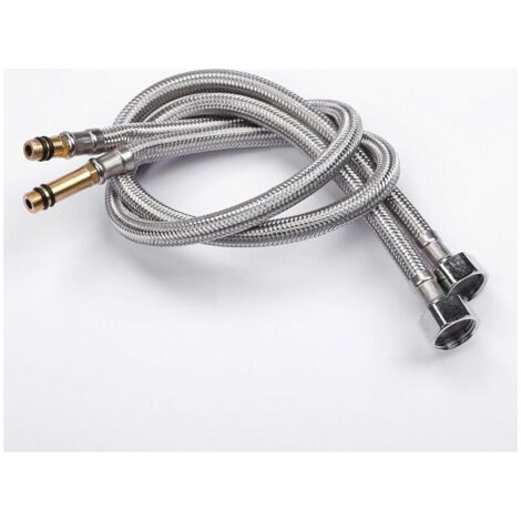 2 Stück (80 Cm) Edelstahl-sanitär-u-schlauch, Flexibel, Für Flexiblen Wasserhahn, Innen, Sanitär-u-schlauch, Flexibel Für Waschbecken, Integrierte Mischbatterie