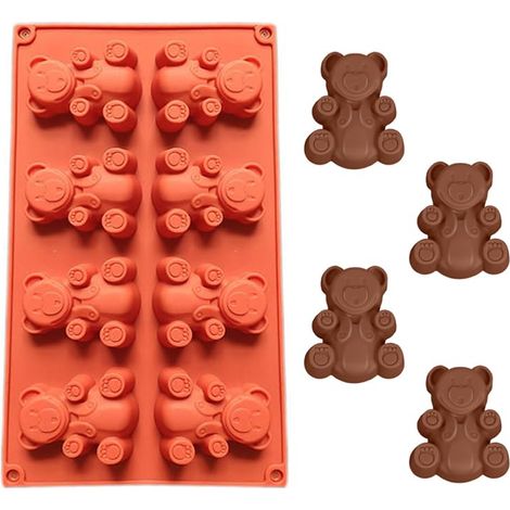 Kuchenform Aus Silikon, 8 Kavitäten Forme De Rainure De Ours – Antiadhäsive Form, Kuchenform Aus Silikon
