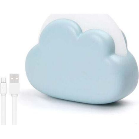 Wiederaufladbares Kinder-nachtlicht, Kunststoff-led-tragbares Babywolken-nachtlicht, 4 Modi Tragbare Nachtlampe, Nachttischlampe Für Kinderzimmer, Geburtsgeschenk Für Mädchen Junge (blau)