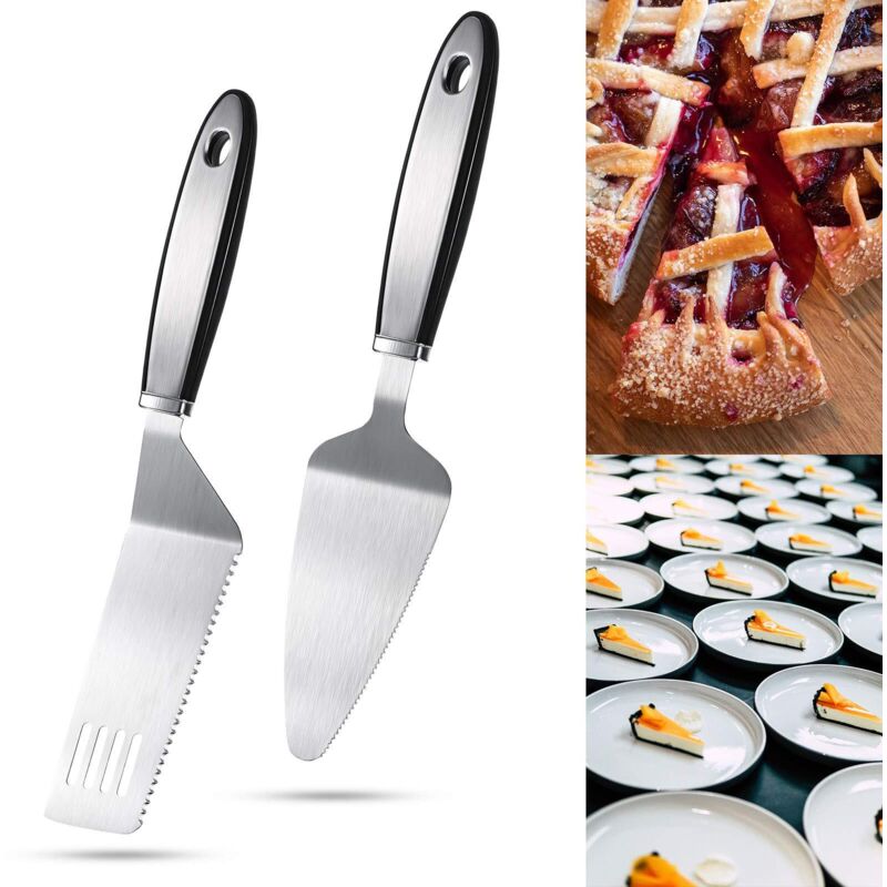 Ensemble Aus Zwei Service-utensilien Aus Edelstahl: Kuchen-cupé, Zahnspatel, Pizza-cupé, Dessert-cupé